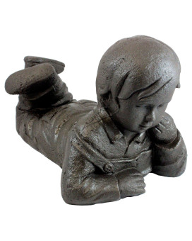 Emsco Group 92246 Day Dreaming Boy Statue Natural Appearance Made Of Resin Lightweight 16 Height Garden Bronze