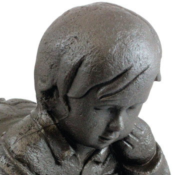 Emsco Group 92246 Day Dreaming Boy Statue Natural Appearance Made Of Resin Lightweight 16 Height Garden Bronze