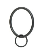 Ivilon Drapery Eyelet Curtain Rings 2 Ring Loop For Hook Pins Set Of 14 Black