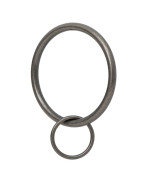 Ivilon Drapery Eyelet Curtain Rings 2 Ring Loop For Hook Pins Set Of 14 Pewter