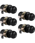 Gobrico Flat Ball Black Door Knobs Door Locksets With Same Keys In Black Pack Of 5