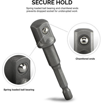 Neiko 00257 Socket Adapter Extension Drillbit Set Includes 14 38 And 12Inch Drives Made With Crv Steel 9Piece Exten