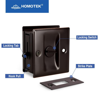 Homotek Privacy Sliding Door Lock With Pull Oil Rubbed Brass Replace Old Or Damaged Pocket Door Locks Quickly And Easily 234