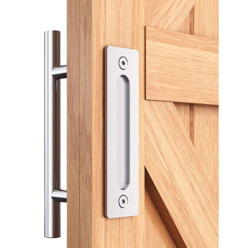 Easelife 12 Stainless Steel Sliding Barn Door Handles And Pulls Flush Hardware Set Double Sided Brushed Finish Antirust Anti