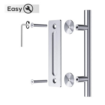 Easelife 12 Stainless Steel Sliding Barn Door Handles And Pulls Flush Hardware Set Double Sided Brushed Finish Antirust Anti