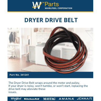 Whirlpool 341241 Dryer Drum Belt White