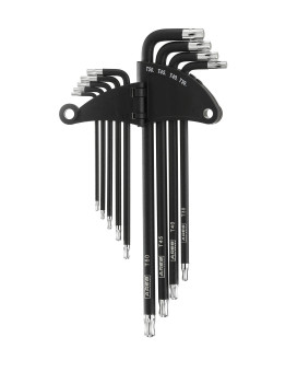 Ares 70257 Extra Long Ball End Torx Lkey Set 9Piece Set Includes Sizes T10T50 Antislip Textured Black Coating Premiu