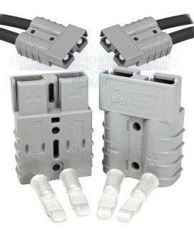 Anderson Power Products SB50 Connector Kit, 50 Amps, 36V Gray Housing, w/ 6 AWG, 6319 (Pair)