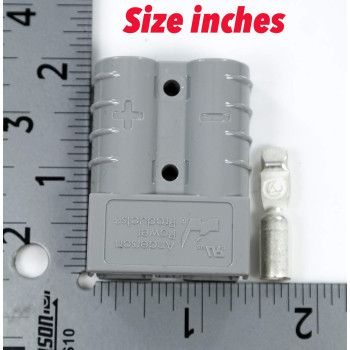 Anderson Power Products SB50 Connector Kit, 50 Amps, 36V Gray Housing, w/ 6 AWG, 6319 (Pair)