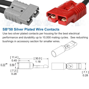 Anderson Power Products SB50 Connector Kit, 50 Amps, 36V Gray Housing, w/ 6 AWG, 6319 (Pair)