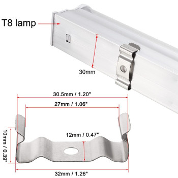 Uxcell T8 Clips Bracket Hanger For Integrated Tube Light Fixture Nickelplated Manganese Steel Pack Of 15