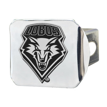 Fanmats 22136 New Mexico Lobos Chrome Metal Hitch Cover With Chrome Metal 3D Emblem