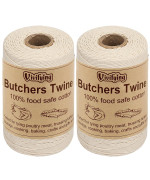 Vivifying Butchers Twine 2Pcs X 656 Feet Food Safe Cotton Bakers Twine String For Tying Meat Making Sausage Trussing Turkey