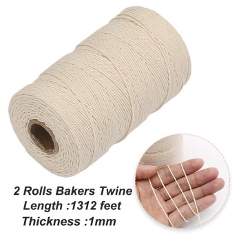 Vivifying Butchers Twine 2Pcs X 656 Feet Food Safe Cotton Bakers Twine String For Tying Meat Making Sausage Trussing Turkey