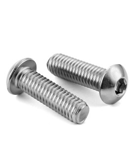 51618 X 1 Button Head Socket Cap Screws 304 Stainless Steel 188 Bright Finish Coarse Thread Fully Threaded Allen Hex Dr