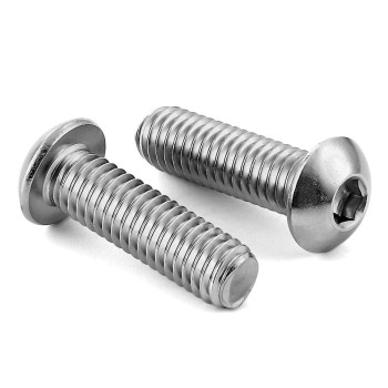 51618 X 1 Button Head Socket Cap Screws 304 Stainless Steel 188 Bright Finish Coarse Thread Fully Threaded Allen Hex Dr