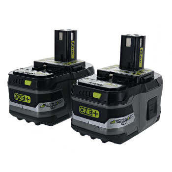 Ryobi P164 2 Pack Of P193 60 Amp Hour 18V Lithium Ion Batteries W Onboard Fuel Gauge