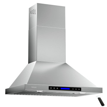 Range Hood Ekon Nap02 900Cfm Wall Mount Range Hood Ductedductless Convertible Kitchen Chimney Vent 4 Speeds Touch Controlrem