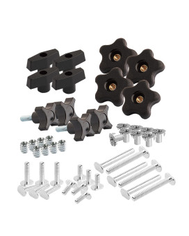 Powertec 71174 T Track Knob Kit 51618 Threaded Bolts And Washers 46 Piece Set T Slot Bolts T Track Accessories For Woodwor