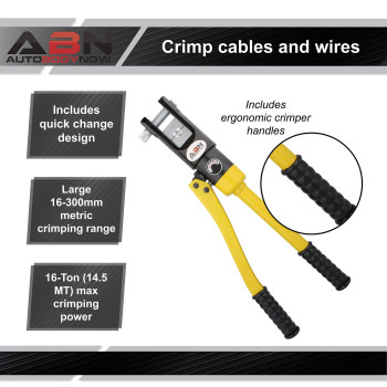 Abn Hydraulic Crimper Cable Crimping Tool 11 Crimper Dies 16 Ton Battery Cable Crimper Cable Crimper Lug Crimper