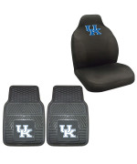 FANMATS NCAA University of Kentucky Wildcats Polyester Seat Cover with Vinyl Heavy Duty Car Mat