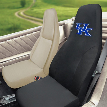 FANMATS NCAA University of Kentucky Wildcats Polyester Seat Cover with Vinyl Heavy Duty Car Mat