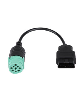 Qiilu 9 Pin To 16 Pin Obd2 Truck Diagnostic Scanner Cable Adapter J1962J1939 For Cummins Enginemale