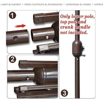 Benefitusa 425 L Replacement Patio Umbrella Lower Pole Without Buckle Dia 15