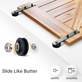 Easelife 12 Ft Heavy Duty Sliding Barn Door Hardware Track Kit Straight Pulley Slide Smoothly Quietly Easy Install 12Ft Track K