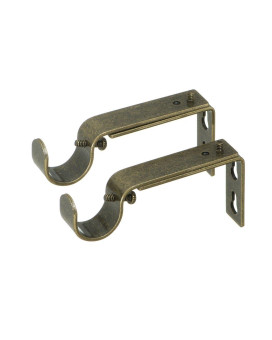 Ivilon Adjustable Brackets For Curtain Rods For 78 Or 1 Inch Rods Set Of 2 Antique Brass