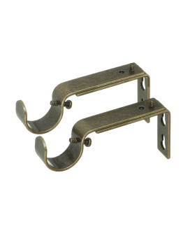 Ivilon Adjustable Brackets For Curtain Rods For 1 Or 1 18 Inch Rods Set Of 2 Antique Brass