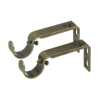 Ivilon Adjustable Brackets For Curtain Rods For 1 Or 1 18 Inch Rods Set Of 2 Antique Brass