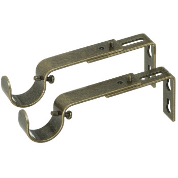 Ivilon Adjustable Brackets For Curtain Rods For 1 Or 1 18 Inch Rods Set Of 2 Antique Brass