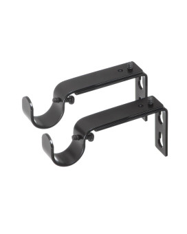 Ivilon Adjustable Brackets For Curtain Rods For 78 Or 1 Inch Rods Set Of 2 Black