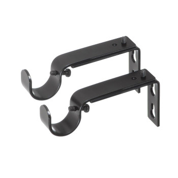 Ivilon Adjustable Brackets For Curtain Rods For 78 Or 1 Inch Rods Set Of 2 Black