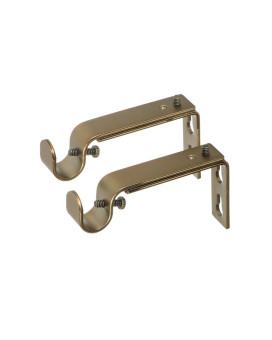 Ivilon Adjustable Brackets For Curtain Rods For 12 Or 58 Inch Rods Set Of 2 Warm Gold