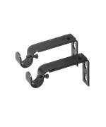 Ivilon Adjustable Brackets For Curtain Rods For 12 Or 58 Inch Rods Set Of 2 Black