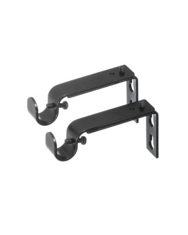 Ivilon Adjustable Brackets For Curtain Rods For 12 Or 58 Inch Rods Set Of 2 Black