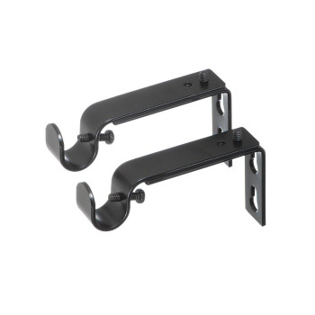 Ivilon Adjustable Brackets For Curtain Rods For 12 Or 58 Inch Rods Set Of 2 Black