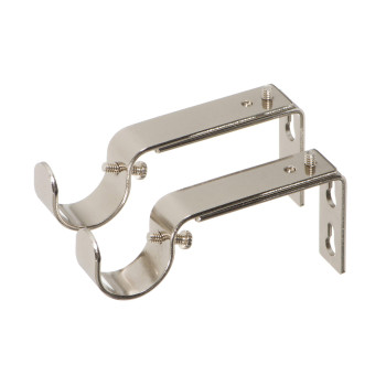 Ivilon Adjustable Brackets For Curtain Rods For 1 Or 1 18 Inch Rods Set Of 2 Brushed Nickel