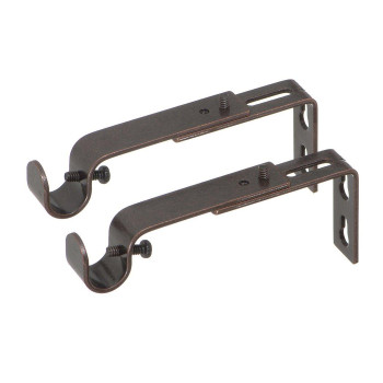 Ivilon Adjustable Brackets For Curtain Rods For 12 Or 58 Inch Rods Set Of 2 Oil Rubbed Bronze