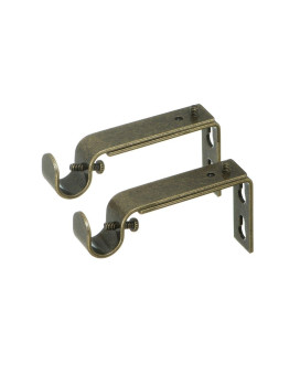 Ivilon Adjustable Brackets For Curtain Rods For 12 Or 58 Inch Rods Set Of 2 Antique Brass