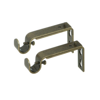 Ivilon Adjustable Brackets For Curtain Rods For 12 Or 58 Inch Rods Set Of 2 Antique Brass