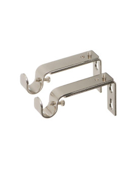 Ivilon Adjustable Brackets For Curtain Rods For 12 Or 58 Inch Rods Set Of 2 Brushed Nickel