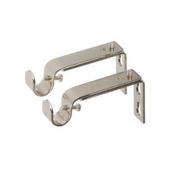 Ivilon Adjustable Brackets For Curtain Rods For 12 Or 58 Inch Rods Set Of 2 Brushed Nickel