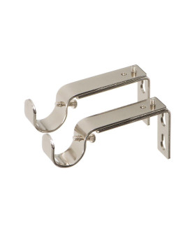 Ivilon Adjustable Brackets For Curtain Rods For 78 Or 1 Inch Rods Set Of 2 Brushed Nickel