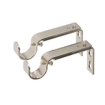 Ivilon Adjustable Brackets For Curtain Rods For 78 Or 1 Inch Rods Set Of 2 Brushed Nickel