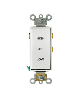 Leviton 5685W 15 Amp 120277 Volt Decora Plus Rocker Doublethrow Centeroff Highlowoff Markings Maintained Contact Sing