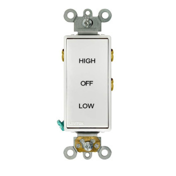 Leviton 5685W 15 Amp 120277 Volt Decora Plus Rocker Doublethrow Centeroff Highlowoff Markings Maintained Contact Sing