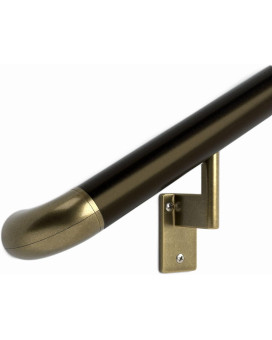 Promenaid 18Ft Ada Handrail Kit Architectural Bronze Complete Indooroutdoor Handrail For Stairs 16 Round Anodized Alum